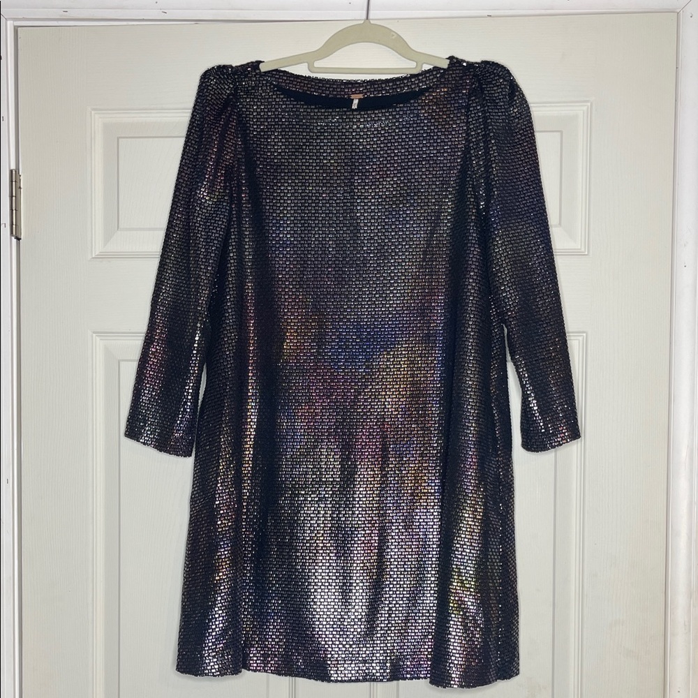 Free People Multicolor Sequin Long Sleeve Dress